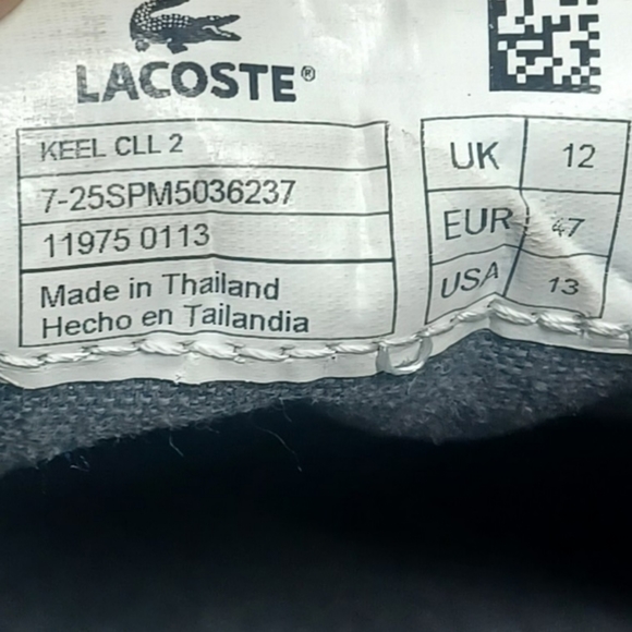 Lacoste Boat Deck Shoe Loafers Black Gray Plaid Men's Size 12 Slip On - Picture 9 of 9